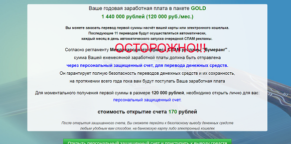 Маркетинг бумеранга от 120 000 рублей в месяц-отзывы о лохотроне