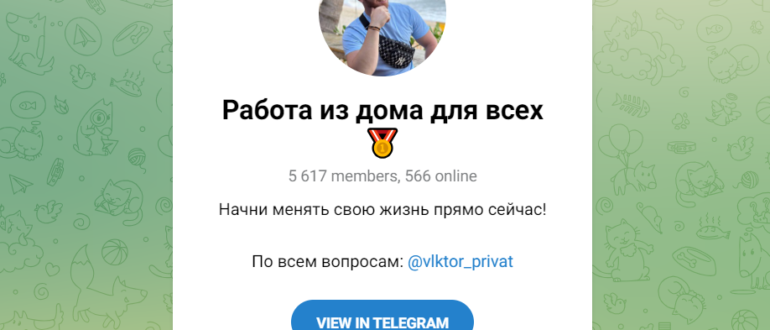 ТГ Работа из дома для всех (Виктор П) - отзывы