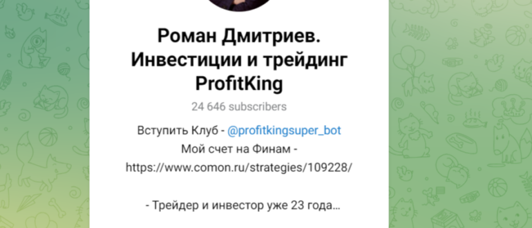 Роман Дмитриев, канал Инвестиции и трейдинг ProfitKing - отзывы