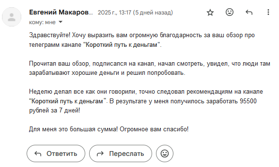 Честные отзывы клиентов о канале тг