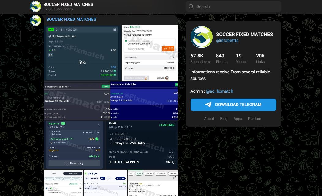 SOCCER FIXED MATCHES обман