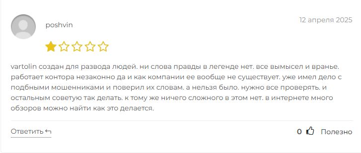Vartolin отзывы